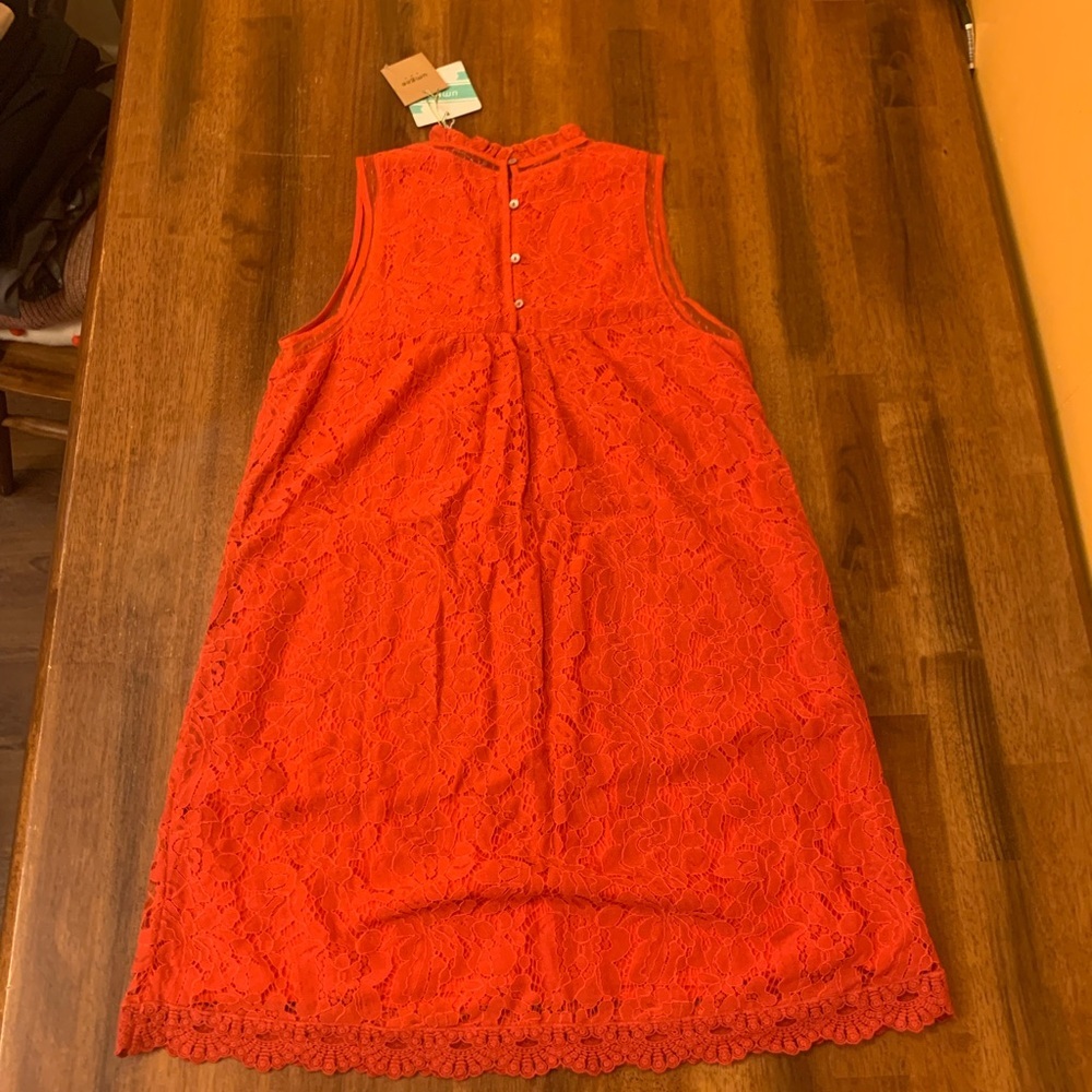 Umgee dress NWT Size Small coral orange Lexie overlay embroidered flowers - Picture 8 of 10